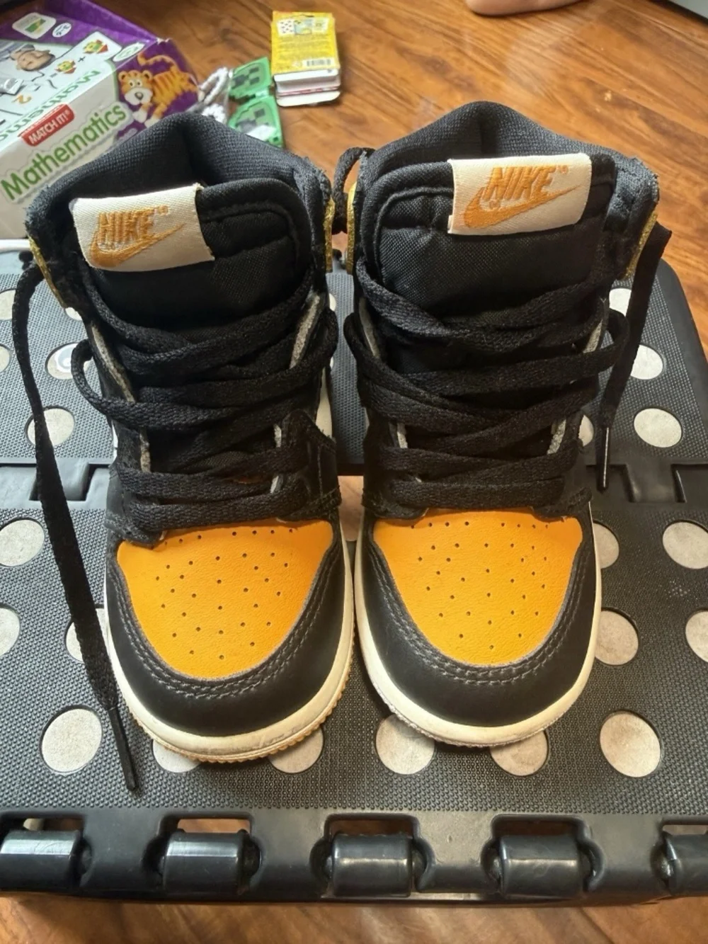 Toddler Boys Black and Yellow Nike Air Jordan